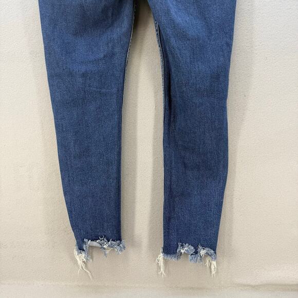 Vervet Blue Jeans Women's 32 (14) Ankle Skinny Button Fly Factory Distressing - Picture 5 of 13
